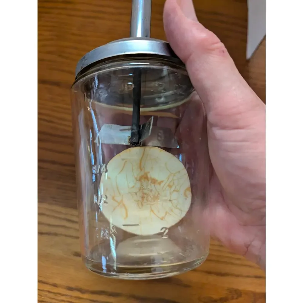 Vintage Acme Glass Jar Butter Churn / Cream Whipper Chopper Kitchenware